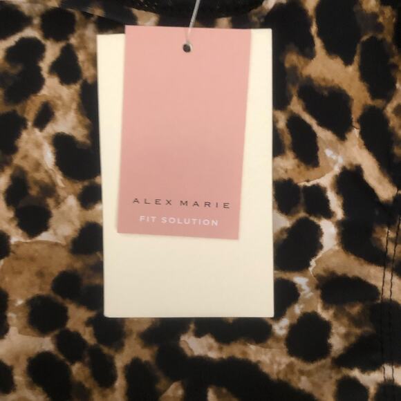 Alex Marie NWT Side Shirred High Cut Full Coverage Animal Print Bikini Bottom XL - Picture 7 of 13